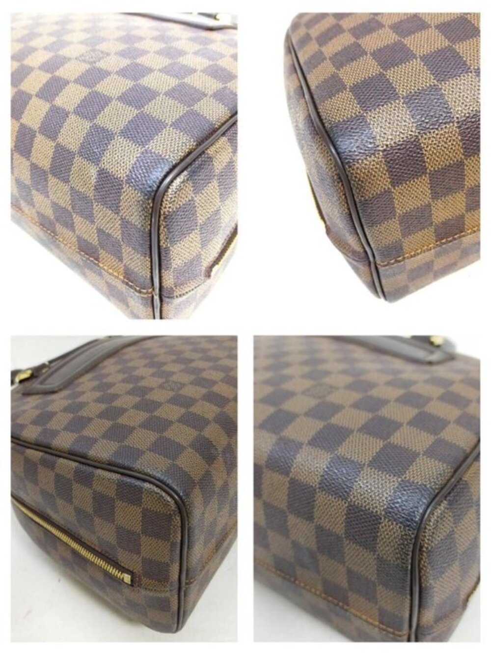 Authentic Louis Vuitton Nolita Damier Ebene Handbag Brown Leather Satchel Bag - Picture 7 of 16